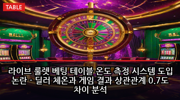 라이브 룰렛 베팅 테이블 온도 측정 시스템 도입 논란 - 딜러 체온과 게임 결과 상관관계 0.7도 차이 분석