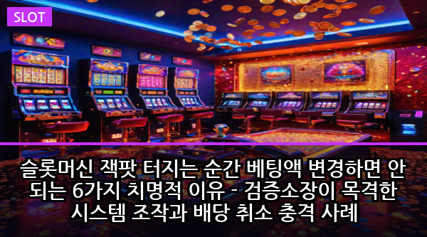 슬롯머신 잭팟 터지는 순간 베팅액 변경하면 안 되는 6가지 치명적 이유 - 검증소장이 목격한 시스템 조작과 배당 취소 충격 사례