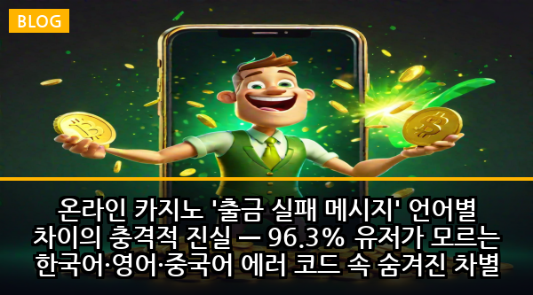온라인 카지노 '출금 실패 메시지' 언어별 차이의 충격적 진실 — 96.3% 유저가 모르는 한국어·영어·중국어 에러 코드 속 숨겨진 차별 시스템