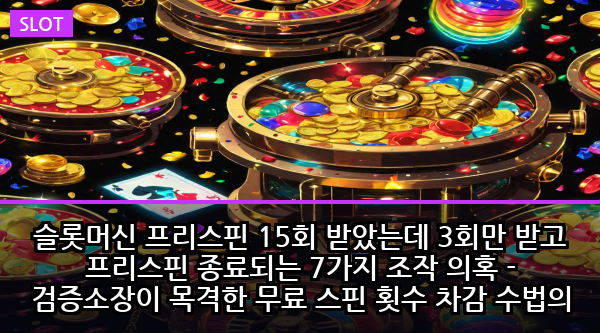 슬롯머신 프리스핀 15회 받았는데 3회만 받고 프리스핀 종료되는 7가지 조작 의혹 - 검증소장이 목격한 무료 스핀 횟수 차감 수법의 충격적 실체