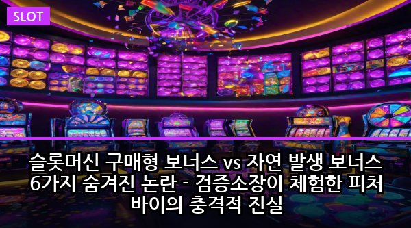 슬롯머신 구매형 보너스 vs 자연 발생 보너스 6가지 숨겨진 논란 - 검증소장이 체험한 피처 바이의 충격적 진실