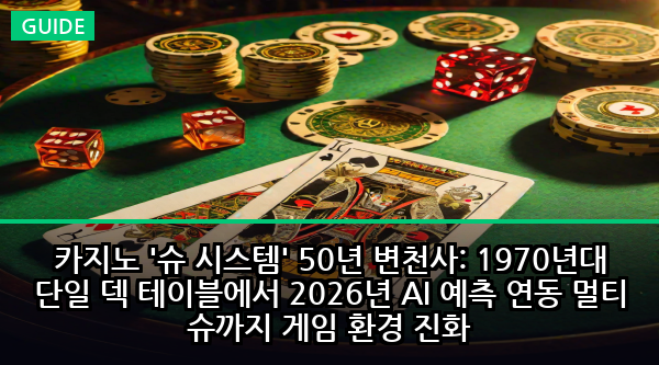 카지노 '슈 시스템' 50년 변천사: 1970년대 단일 덱 테이블에서 2026년 AI 예측 연동 멀티 슈까지 게임 환경 진화