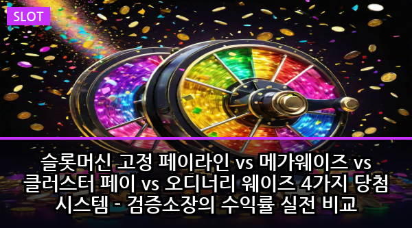 슬롯머신 고정 페이라인 vs 메가웨이즈 vs 클러스터 페이 vs 오디너리 웨이즈 4가지 당첨 시스템 - 검증소장의 수익률 실전 비교