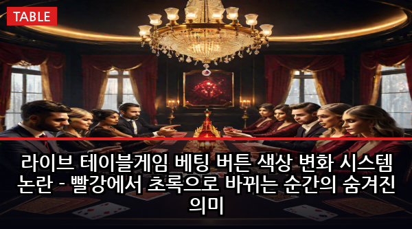라이브 테이블게임 베팅 버튼 색상 변화 시스템 논란 - 빨강에서 초록으로 바뀌는 순간의 숨겨진 의미
