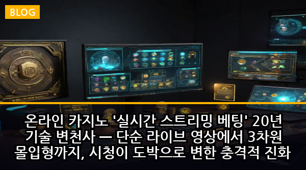 온라인 카지노 '실시간 스트리밍 베팅' 20년 기술 변천사 — 단순 라이브 영상에서 3차원 몰입형까지, 시청이 도박으로 변한 충격적 진화