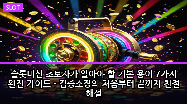슬롯머신 초보자가 알아야 할 기본 용어 7가지 완전 가이드 - 검증소장의 처음부터 끝까지 친절 해설