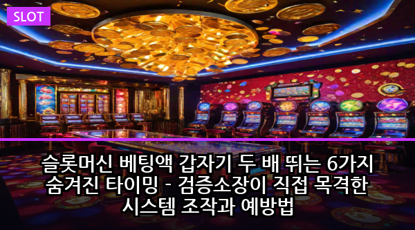 슬롯머신 베팅액 갑자기 두 배 뛰는 6가지 숨겨진 타이밍 - 검증소장이 직접 목격한 시스템 조작과 예방법
