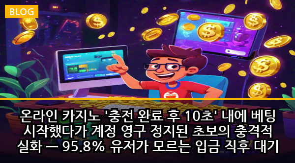 온라인 카지노 '충전 완료 후 10초' 내에 베팅 시작했다가 계정 영구 정지된 초보의 충격적 실화 — 95.8% 유저가 모르는 입금 직후 대기 시간의 치명적 함정
