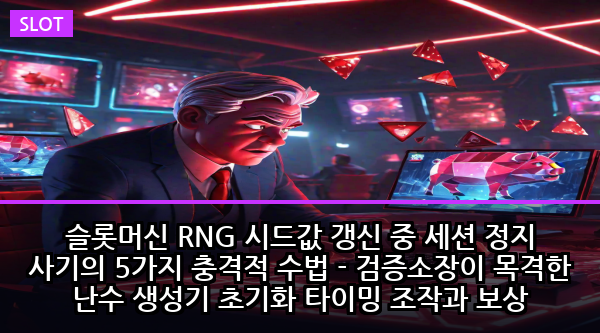 슬롯머신 RNG 시드값 갱신 중 세션 정지 사기의 5가지 충격적 수법 - 검증소장이 목격한 난수 생성기 초기화 타이밍 조작과 보상 가로채기 실태