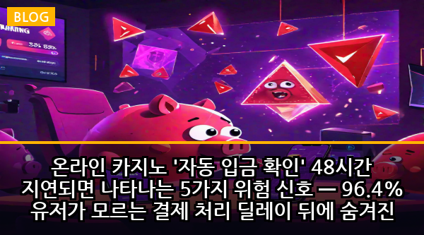 온라인 카지노 '자동 입금 확인' 48시간 지연되면 나타나는 5가지 위험 신호 — 96.4% 유저가 모르는 결제 처리 딜레이 뒤에 숨겨진 먹튀 알고리즘