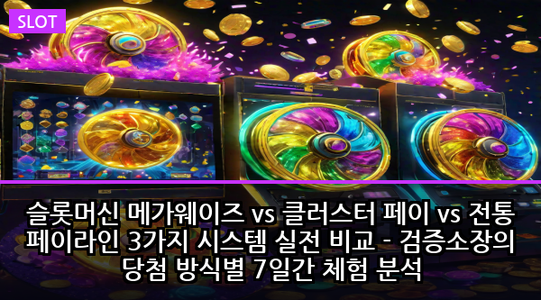 슬롯머신 메가웨이즈 vs 클러스터 페이 vs 전통 페이라인 3가지 시스템 실전 비교 - 검증소장의 당첨 방식별 7일간 체험 분석