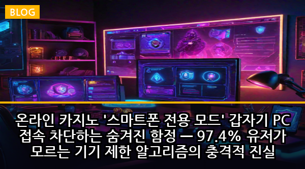 온라인 카지노 '스마트폰 전용 모드' 갑자기 PC 접속 차단하는 숨겨진 함정 — 97.4% 유저가 모르는 기기 제한 알고리즘의 충격적 진실