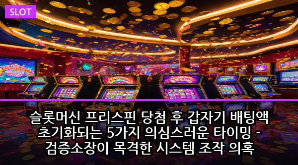 슬롯머신 프리스핀 당첨 후 갑자기 배팅액 초기화되는 5가지 의심스러운 타이밍 - 검증소장이 목격한 시스템 조작 의혹