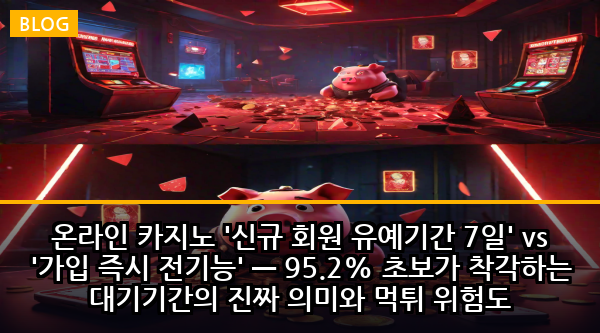 온라인 카지노 '신규 회원 유예기간 7일' vs '가입 즉시 전기능' — 95.2% 초보가 착각하는 대기기간의 진짜 의미와 먹튀 위험도