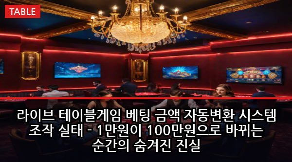라이브 테이블게임 베팅 금액 자동변환 시스템 조작 실태 - 1만원이 100만원으로 바뀌는 순간의 숨겨진 진실