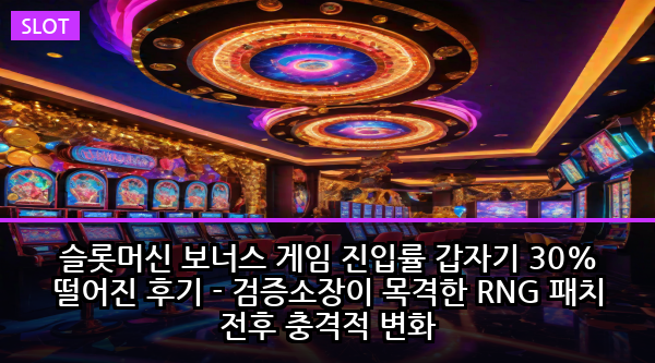 슬롯머신 보너스 게임 진입률 갑자기 30% 떨어진 후기 - 검증소장이 목격한 RNG 패치 전후 충격적 변화