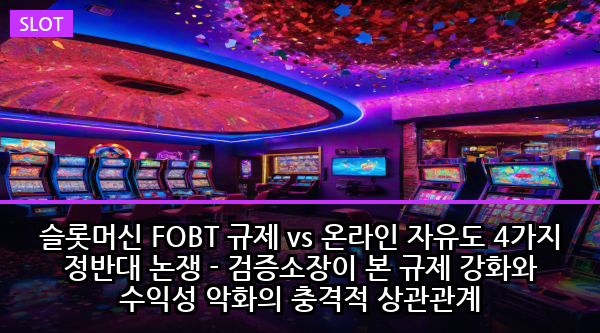 슬롯머신 FOBT 규제 vs 온라인 자유도 4가지 정반대 논쟁 - 검증소장이 본 규제 강화와 수익성 악화의 충격적 상관관계