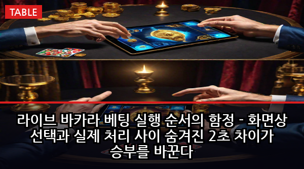 라이브 바카라 베팅 실행 순서의 함정 - 화면상 선택과 실제 처리 사이 숨겨진 2초 차이가 승부를 바꾼다