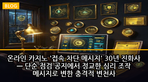 온라인 카지노 '접속 차단 메시지' 30년 진화사 — 단순 점검 공지에서 정교한 심리 조작 메시지로 변한 충격적 변천사