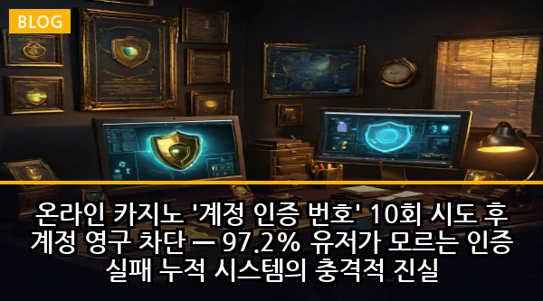온라인 카지노 '계정 인증 번호' 10회 시도 후 계정 영구 차단 — 97.2% 유저가 모르는 인증 실패 누적 시스템의 충격적 진실
