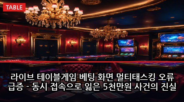 라이브 테이블게임 베팅 화면 멀티태스킹 오류 급증 - 동시 접속으로 잃은 5천만원 사건의 진실