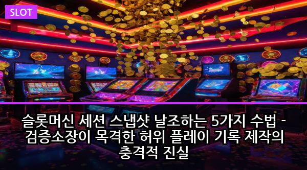 슬롯머신 세션 스냅샷 날조하는 5가지 수법 - 검증소장이 목격한 허위 플레이 기록 제작의 충격적 진실