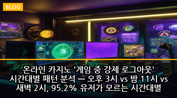 온라인 카지노 '게임 중 강제 로그아웃' 시간대별 패턴 분석 — 오후 3시 vs 밤 11시 vs 새벽 2시, 95.2% 유저가 모르는 시간대별 접속 차단 알고리즘의 충격적 차이