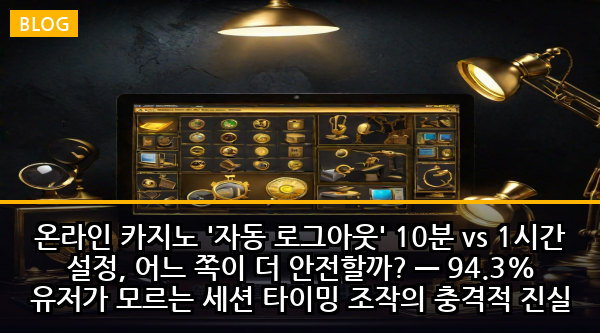온라인 카지노 '자동 로그아웃' 10분 vs 1시간 설정, 어느 쪽이 더 안전할까? — 94.3% 유저가 모르는 세션 타이밍 조작의 충격적 진실