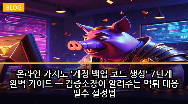 온라인 카지노 '계정 백업 코드 생성' 7단계 완벽 가이드 — 검증소장이 알려주는 먹튀 대응 필수 설정법