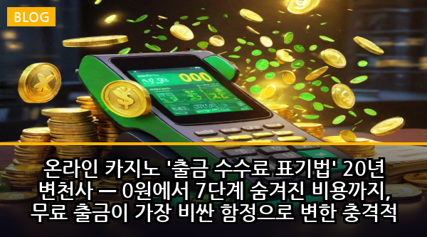 온라인 카지노 '출금 수수료 표기법' 20년 변천사 — 0원에서 7단계 숨겨진 비용까지, 무료 출금이 가장 비싼 함정으로 변한 충격적 진화