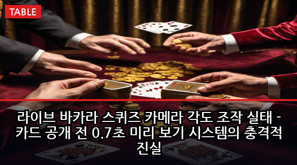 라이브 바카라 스퀴즈 카메라 각도 조작 실태 - 카드 공개 전 0.7초 미리 보기 시스템의 충격적 진실