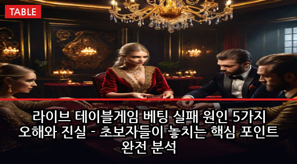 라이브 테이블게임 베팅 실패 원인 5가지 오해와 진실 - 초보자들이 놓치는 핵심 포인트 완전 분석