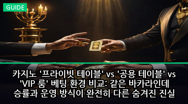 카지노 '프라이빗 테이블' vs '공용 테이블' vs 'VIP 룸' 베팅 환경 비교: 같은 바카라인데 승률과 운영 방식이 완전히 다른 숨겨진 진실