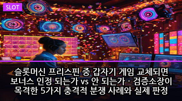 슬롯머신 프리스핀 중 갑자기 게임 교체되면 보너스 인정 되는가 vs 안 되는가 - 검증소장이 목격한 5가지 충격적 분쟁 사례와 실제 판정 결과