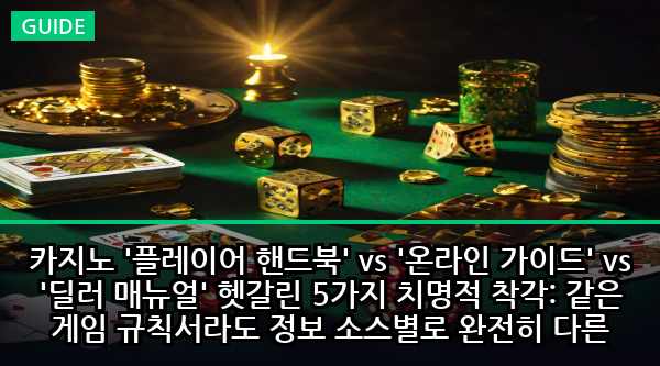 카지노 '플레이어 핸드북' vs '온라인 가이드' vs '딜러 매뉴얼' 헷갈린 5가지 치명적 착각: 같은 게임 규칙서라도 정보 소스별로 완전히 다른 함정