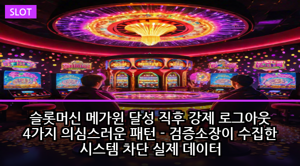 슬롯머신 메가윈 달성 직후 강제 로그아웃 4가지 의심스러운 패턴 - 검증소장이 수집한 시스템 차단 실제 데이터