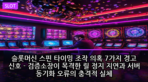 슬롯머신 스핀 타이밍 조작 의혹 7가지 경고 신호 - 검증소장이 목격한 릴 정지 지연과 서버 동기화 오류의 충격적 실체