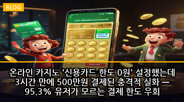 온라인 카지노 '신용카드 한도 0원' 설정했는데 3시간 만에 500만원 결제된 충격적 실화 — 95.3% 유저가 모르는 결제 한도 우회 시스템의 5단계 함정