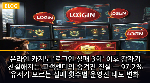 온라인 카지노 '로그인 실패 3회' 이후 갑자기 친절해지는 고객센터의 숨겨진 진실 — 97.2% 유저가 모르는 실패 횟수별 운영진 태도 변화 알고리즘