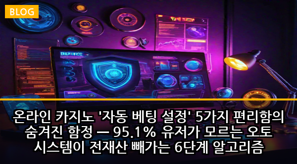 온라인 카지노 '자동 베팅 설정' 5가지 편리함의 숨겨진 함정 — 95.1% 유저가 모르는 오토 시스템이 전재산 빼가는 6단계 알고리즘