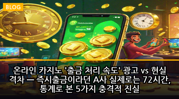 온라인 카지노 '출금 처리 속도' 광고 vs 현실 격차 — 즉시출금이라던 A사 실제로는 72시간, 통계로 본 5가지 충격적 진실