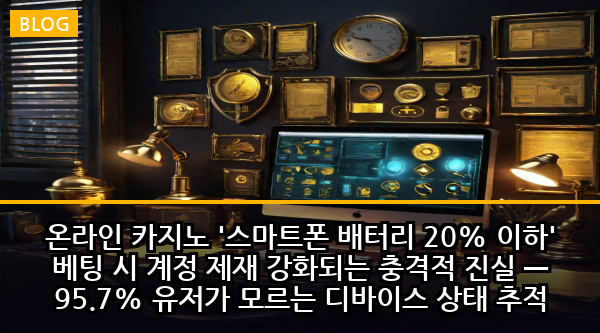 온라인 카지노 '스마트폰 배터리 20% 이하' 베팅 시 계정 제재 강화되는 충격적 진실 — 95.7% 유저가 모르는 디바이스 상태 추적 시스템의 숨겨진 알고리즘