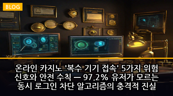 온라인 카지노 '복수 기기 접속' 5가지 위험 신호와 안전 수칙 — 97.2% 유저가 모르는 동시 로그인 차단 알고리즘의 충격적 진실