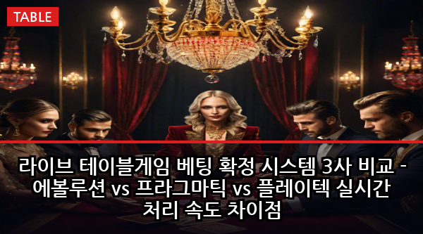 라이브 테이블게임 베팅 확정 시스템 3사 비교 - 에볼루션 vs 프라그마틱 vs 플레이텍 실시간 처리 속도 차이점