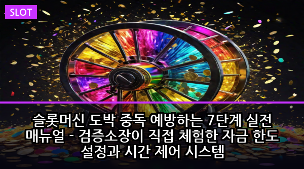 슬롯머신 도박 중독 예방하는 7단계 실전 매뉴얼 - 검증소장이 직접 체험한 자금 한도 설정과 시간 제어 시스템