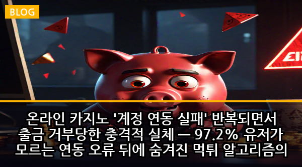 온라인 카지노 '계정 연동 실패' 반복되면서 출금 거부당한 충격적 실체 — 97.2% 유저가 모르는 연동 오류 뒤에 숨겨진 먹튀 알고리즘의 잔인한 진실