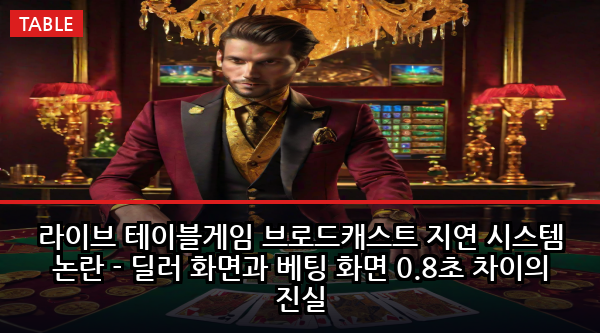 라이브 테이블게임 브로드캐스트 지연 시스템 논란 - 딜러 화면과 베팅 화면 0.8초 차이의 진실