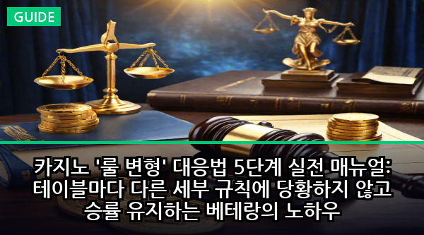 카지노 '룰 변형' 대응법 5단계 실전 매뉴얼: 테이블마다 다른 세부 규칙에 당황하지 않고 승률 유지하는 베테랑의 노하우
