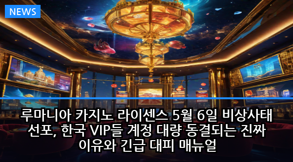루마니아 카지노 라이센스 5월 6일 비상사태 선포, 한국 VIP들 계정 대량 동결되는 진짜 이유와 긴급 대피 매뉴얼