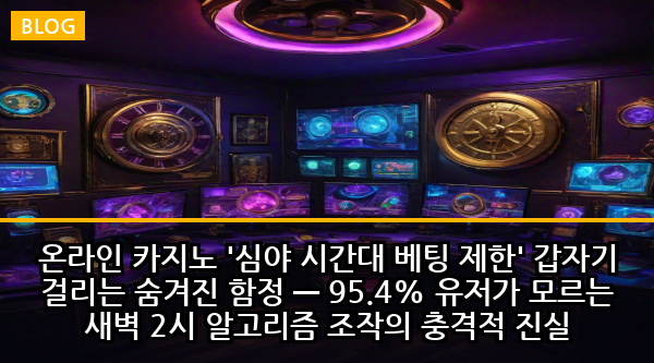 온라인 카지노 '심야 시간대 베팅 제한' 갑자기 걸리는 숨겨진 함정 — 95.4% 유저가 모르는 새벽 2시 알고리즘 조작의 충격적 진실